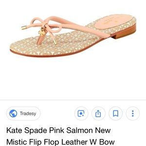 Kate Spade pink salmon flip flops